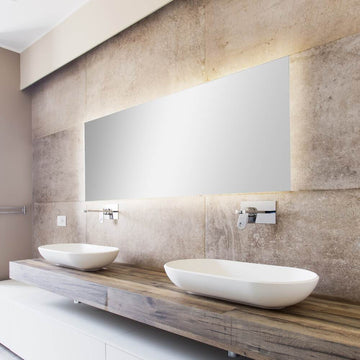 Nora Rectangular Frameless Anti-Fog Aluminum Back-lit Tri-color LED Bathroom Vanity Mirror with Smart Touch Control - JONATHAN Y